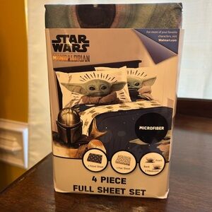 Star Wars Mandalorian Full Sheet Set Microfiber 4 Pieces NWT